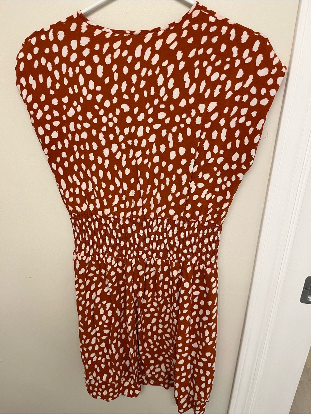 Pink Martini Rust Orange Mini Dress with White Spot Print